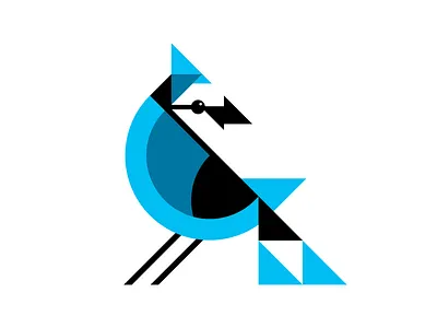 Cyanocitta cristata ben stafford bird blue jay bluejay cyan geometric illustration rebound shapes