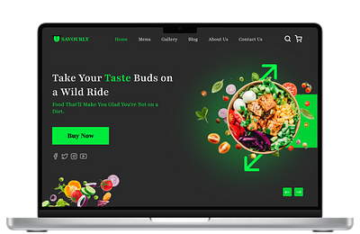 Savourly food web UI design by klymax adobe photoshop figma food web page landing page ui ui ux web design