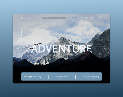 Travelin blue design figma mountain sky travel ui ux