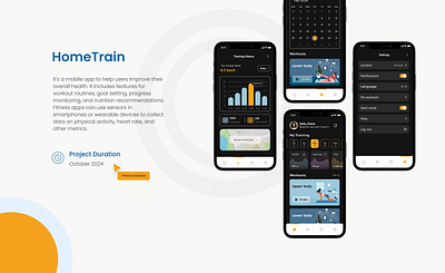 HomeTrain app design figma fittness gym train ui ux workout