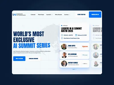 Leaders in AI Summit - Website Revamp ai ai summits ai website event graphic design summit web design