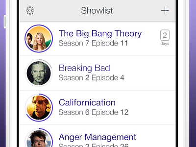 Showlist 2 app clean episodes ios iphone list mobile show shows tv tv shows ui