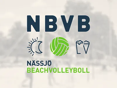NBVB beach beachvolleyball beer blue green logo mark moon sun type volley volleyboll