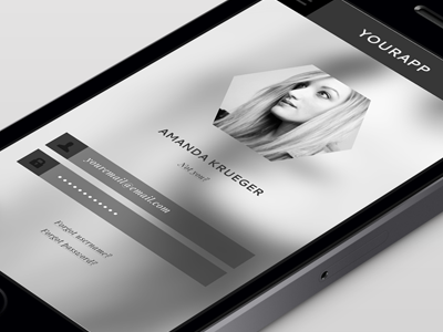 Matte Black Log In Screen (Theme) app design black graphic design image image background matte mobile design ui ux white