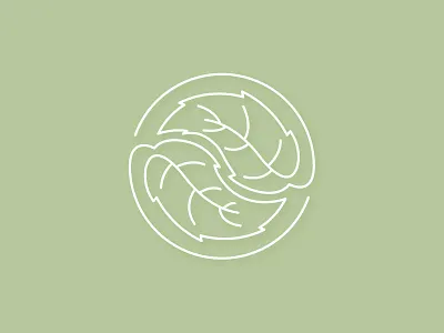 Leaf Yin-Yang (WIP) leaf line logo mark simple yin yang yin yang