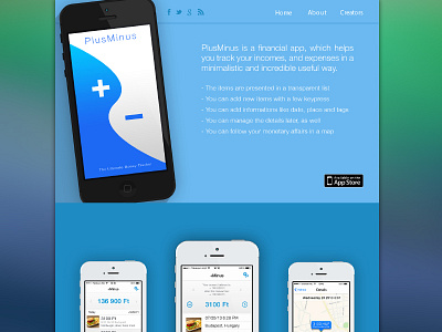 Plusminus App Site Design