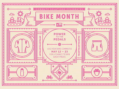 Bike Month austin bike commute line art