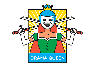 Drama Queen sticker bad guy character drama flat queen