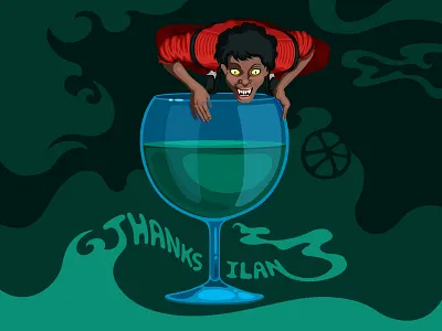 Thanks, Ilan! drink first illustration jackson michael shot thanks thriller vector