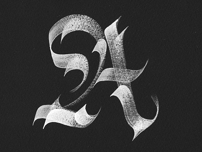 A blackletter brush brushlettering calligraphy fractur fraktur gothic strokes