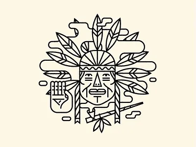da chief chief graphic headdress illustration smoke