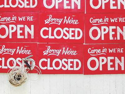 Open & Closed Sign craftsmanship design hand crafted illustration joe horacek open sign type typography