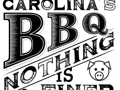 Carolina'S BBQ Nothing is finer ai bbq fun illustrator