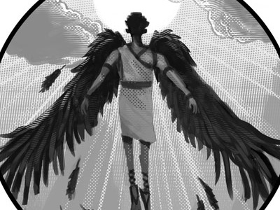 Icarus digital etching icarus illustration