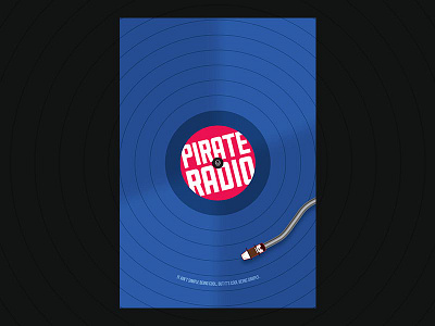 Pirate Radio poster blue minimalist movie pirate radio poster red ship vinyl