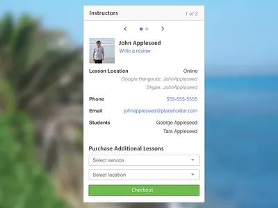 Teacher Widget account checkout design interface profile student teacher ui web widget