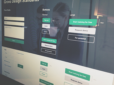 Refreshed buttons & form fields buttons flat grovo input fields product design round simple style guide ui web design