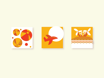 Summer Vacation! Heat! It's close! beach ball icons island newsletter palms plane summer sun sunshine vacation water waves