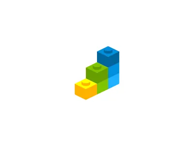 Lego + Statistics Icon 3 Logo Design brand chart design icon identity lego logo mark statistics toys