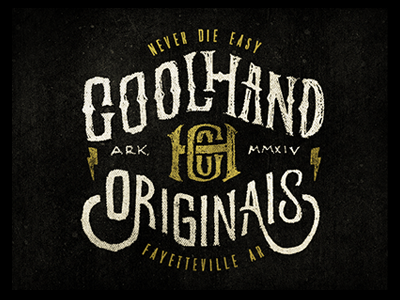 Cool Hand Originals badge branding cool hand originals hand lettered logo monogram retro vintage