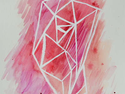 Pink Gem - Close Up art gem geometric pink watercolor