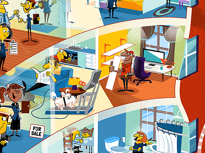 Tower International Poster detail 4 colorful illustration illustrator poster vector