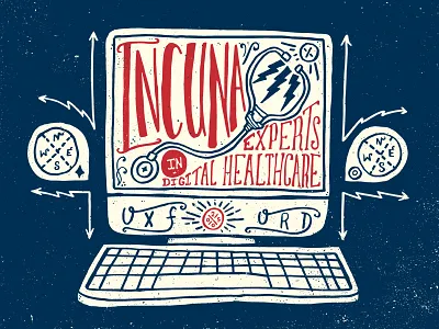 Illustration for Sticker/Stamp computer design hand drawn hand lettering illustration print stamp sticker typography vintage