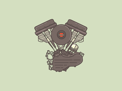 VroomVroom engine harleydavidson icon illustration motorcycle