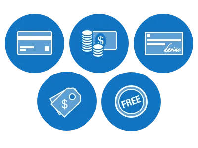 Payment Modes blue card cash check currency payment pos tag