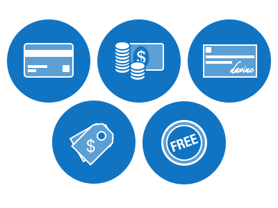 Payment Modes blue card cash check currency payment pos tag