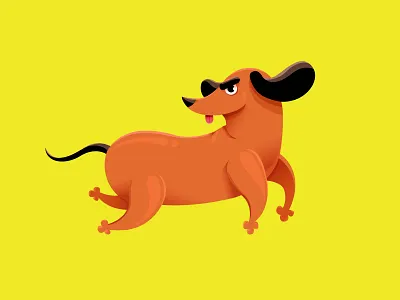 Toby ai colors dachshund dog fancy illustration vector wiener