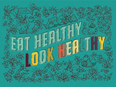 Fun with Type blue branding food form fruit info infographic letters typography