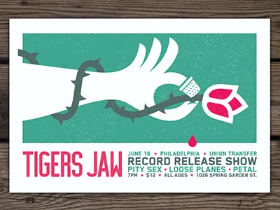 Tigers Jaw design illustration poster record release tigers jaw