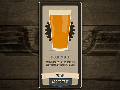 Crafted App - Add Item beer illustration ui wood