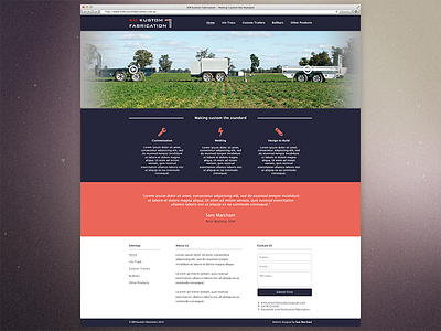 KM Kustom Fabrication Website clean fabrication flat ui website design