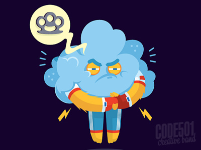 Chucky angry bandit character cloud code501 creative band illustration