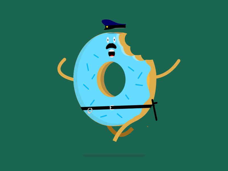 Donut Run ae alarm aniamtion cop donut gif illustrator loop motion design police run scary