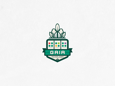 Gaia building design emblem flower frame gaia green identity logo skyscraper technologies tree