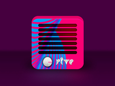 Rive Radio app icon design android app icon illustration ios iphone logo logo design modern music radio retro