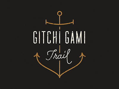 ArtCrank Poster Progress - Gitchi Gami Trail anchor artcrank bike biking gitchi gami handlettering illustration minnesota poster script trail