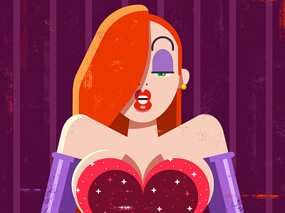 Jessica Rabbit alan defibaugh bob hoskins digital illustration illustration jessica rabbit sparkles texture vector who framed roger rabbit