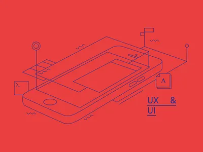 UI / UX Illustration abstract iphone lines simple strokes vector