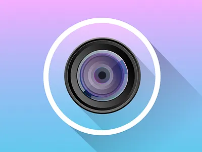 Lens camera gradient ico icon lens logo photography sketch3