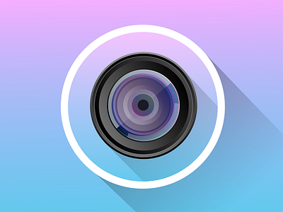 Lens camera gradient ico icon lens logo photography sketch3