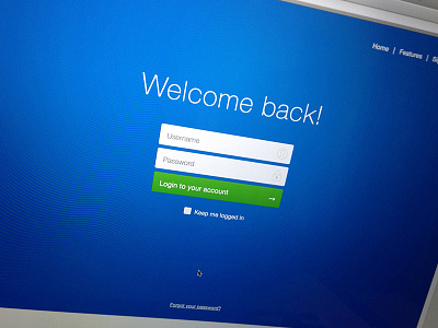 Welcome Back! landing page login signup