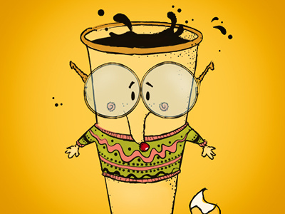 Сoffee fox animal character coffee cute fox hipster illustration vector