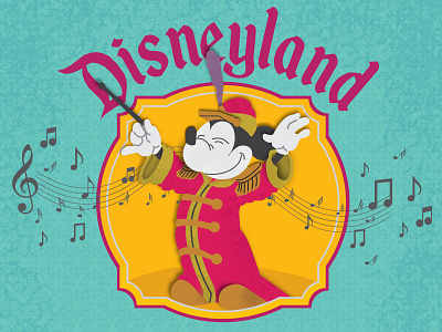 Disneyland Orchestrum Dribbble digital album art disney disneyland illustration mickey