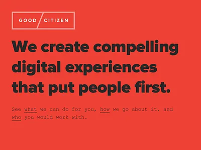 Good Citizen has new shoes good citizen one pager