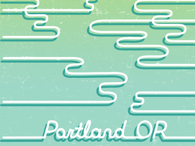 pdx print blue green oregon pdx portland vector