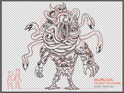 Skorlock: The body scavenger boss mountain game design game illustration hey bud